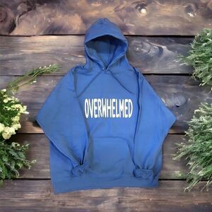 NWT OVERWHELMED 3D Puff UV Color Changing Letter Unisex Hoodie